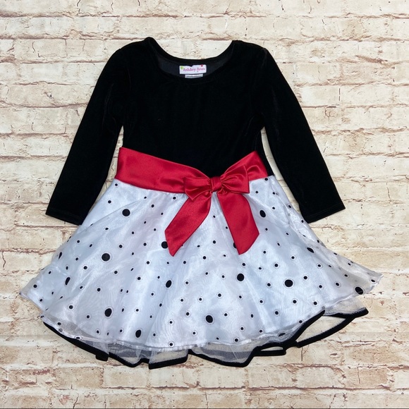 Ashley Ann Other - Ashley Ann Holiday Dress Long Sleeve Bow Glitter